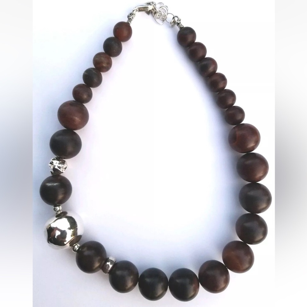 BRAND NEW SILPADA RED AGATE STONE STERLING STATEMENT NECKLACE